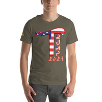 Trump 2024 in Patriotic USA Flag - Men's Bella + Canvas 3001 Unisex t-shirt