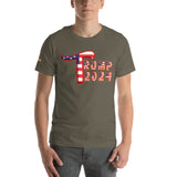 Trump 2024 in Patriotic USA Flag - Men's Bella + Canvas 3001 Unisex t-shirt