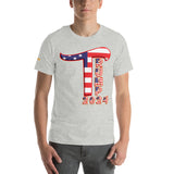 Trump 2024 in Patriotic USA Flag - Men's Bella + Canvas 3001 Unisex t-shirt