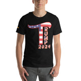 Trump 2024 in Patriotic USA Flag - Men's Bella + Canvas 3001 Unisex t-shirt