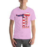 Trump 2024 in Patriotic USA Flag - Men's Bella + Canvas 3001 Unisex t-shirt