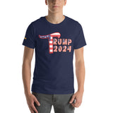 Trump 2024 in Patriotic USA Flag - Men's Bella + Canvas 3001 Unisex t-shirt