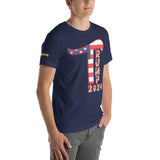 Trump 2024 in Patriotic USA Flag - Men's Bella + Canvas 3001 Unisex t-shirt