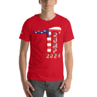 Trump 2024 in Patriotic USA Flag - Men's Bella + Canvas 3001 Unisex t-shirt