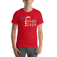 Trump 2024 in Patriotic USA Flag - Men's Bella + Canvas 3001 Unisex t-shirt