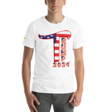 Trump 2024 in Patriotic USA Flag - Men's Bella + Canvas 3001 Unisex t-shirt