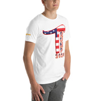 Trump 2024 in Patriotic USA Flag - Men's Bella + Canvas 3001 Unisex t-shirt