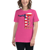 Trump 2024 in Patriotic USA Flag - Women's Bella + Canvas 6400 Women's Relaxed T-Shirt